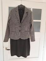 Zwart jurkje met kant en zwart/wit jasje XL, Kleding | Dames, Zwart, Maat 46/48 (XL) of groter, Ophalen of Verzenden, Zo goed als nieuw