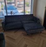 Donkergroene velvet 3.5 zits bank, optioneel incl. hocker, Huis en Inrichting, Ophalen, Zo goed als nieuw, Stof