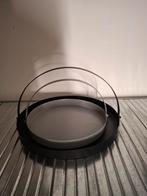 Set van 2 metalen dienbladen met inklapbaar hengsel, Ophalen of Verzenden, Zo goed als nieuw, Rond, Metaal