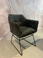 Luxe eetkamerstoel ecoleder bull - graphite, Ophalen, Stof, Visser Meubelen, Nieuw