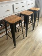 IZGS 3 Stoere Industriele Barkrukken, Ophalen, Gebruikt, 60 tot 90 cm, Metaal