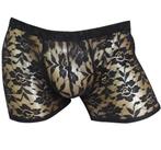 Doorzichtige zwarte bloemen heren boxer onderbroek gay, Verzenden, Zwart, Boxer