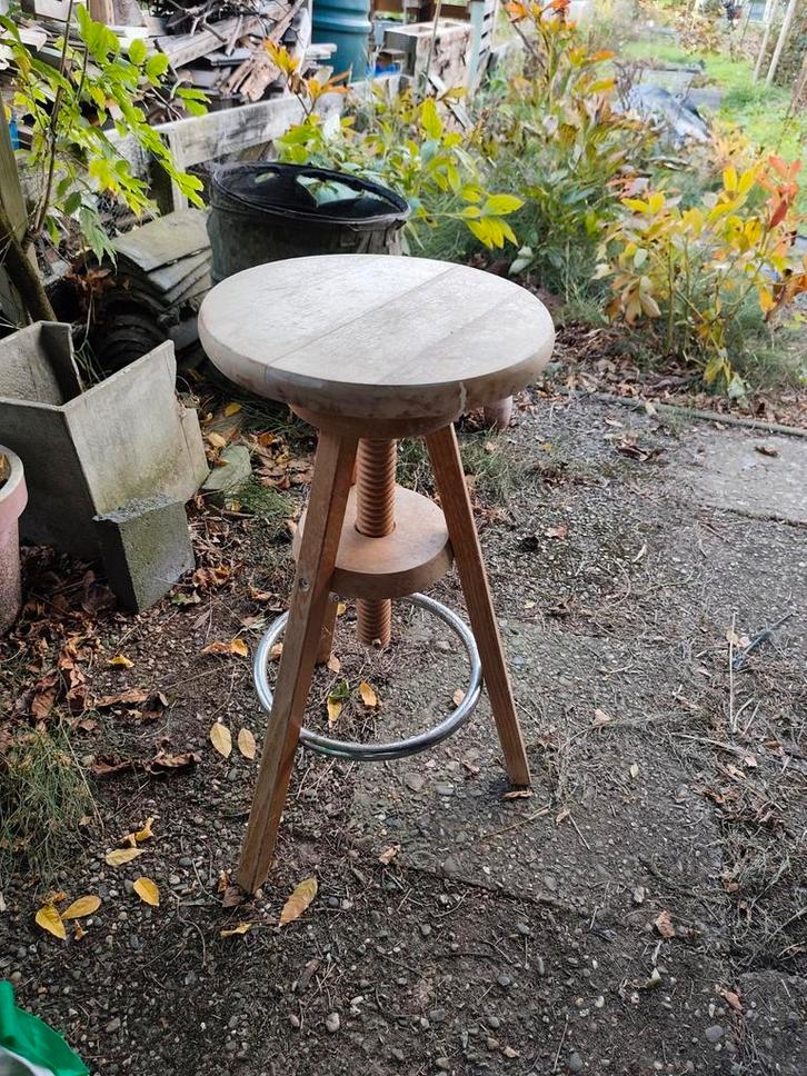 Zitkruk met Schroefdraad, Huis en Inrichting, Stoelen, Gebruikt, Eén, Hout, Metaal, Overige kleuren, Ophalen
