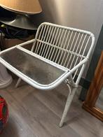 Retro Rotan Lectuurtafeltje met Glas, Huis en Inrichting, Tafels | Bijzettafels, Ophalen, Minder dan 45 cm, Minder dan 55 cm, Gebruikt