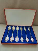 Vintage zilveren theelepels en gebaksvorkjes - met bloemen, Antiek en Kunst, Ophalen of Verzenden