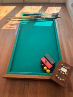 Originele tafel biljart met toebehoren met leisteen, Sport en Fitness, Biljarten en Poolen, Ophalen, Gebruikt, Biljarttafel