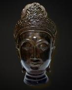 Khmer bronzen Boeddha-kop, Ophalen of Verzenden, Gebruikt