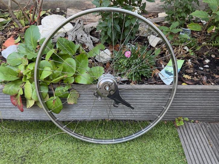 Te koop: Gazelle voorwiel met trommelrem, Fietsen en Brommers, Fietsonderdelen, Gebruikt, Algemeen, Wiel, Ophalen