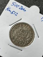 Brazilië zilveren 500 reis 1913, Postzegels en Munten, Munten | Amerika, Zilver, Ophalen of Verzenden, Zuid-Amerika, Losse munt