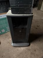 Tv meubel met glazen deur, Ophalen, Minder dan 50 cm, Gebruikt, Glas