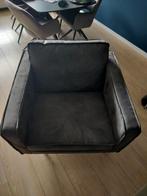 Lounge Stoel Grijsbruin - Loveseat - Fauteuil - Velvet, Ophalen, Gebruikt, 75 tot 100 cm, 75 tot 100 cm