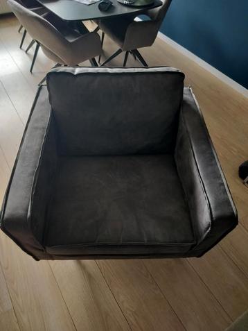 Lounge Stoel Grijsbruin - Loveseat - Fauteuil - Velvet beschikbaar voor biedingen