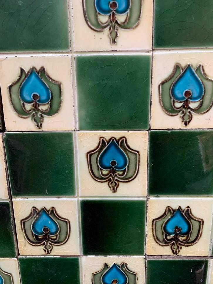 Art Nouveau Jugendstil tegels, Antiek en Kunst, Antiek | Wandborden en Tegels, Ophalen of Verzenden