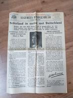 Algemeen handelsblad Nederland in Oorlog met Duitsland 1940, Verzamelen, 1940 tot 1960, Krant, Ophalen of Verzenden