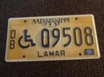 Kentekenplaat licenseplate Mississippi Lamar Handicap USA, Verzenden, Gebruikt, Auto's