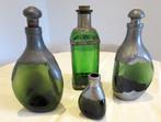 Karaf Groen met Tin versiering 4 stuks, Verzenden