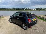 Fiat 500 1.2 cabrio 2018 Zwart - apple carplay - 64.315 km, Auto's, Voorwielaandrijving, 1242 cc, 4 cilinders, Cabriolet