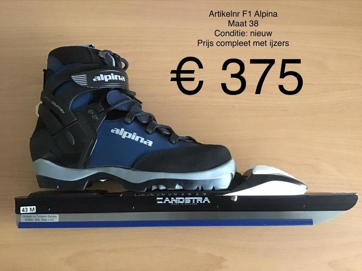 Nieuwe Zweedse schaatsen Alpina - Maat 38 type salomon, Sport en Fitness, Schaatsen, Nieuw, Noren, Overige merken, Klapschaats