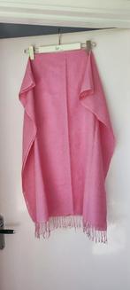 Babyroze zachte dunne wollen sjaal/omslagdoek, 186x72 cm, Kleding | Dames, Mutsen, Sjaals en Handschoenen, Maat 46/48 (XL) of groter