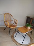 Vintage rotan stoel en tafeltje Rohé Noordwolde | jaren 60, Huis en Inrichting, Stoelen, Vintage, Ophalen of Verzenden, Zo goed als nieuw