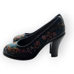 Dries van Noten geborduurde leren pumps maat 40,5 zwart, Zwart, Dries van Noten, Schoenen met hoge hakken, Gedragen