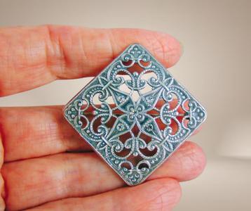 Mooie 925 zilveren Timeless Classics Nouveau kristal broche! beschikbaar voor biedingen