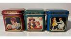 3 Mini blikjes van Honig, rood-groen-blauw, 4,5x4,5x4,5 cm., Ophalen of Verzenden, Zo goed als nieuw, Overige, Overige merken