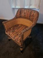 Vintage rieten stoel met kussen, Ophalen of Verzenden