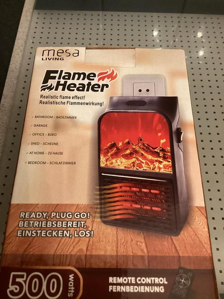 Mesa Living Flame Heater - Elektrische Verwarming, Huis en Inrichting, Kachels, Nieuw, Vrijstaand, Overige soorten, Elektrisch