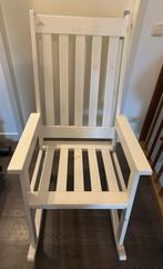 Wit houten schommelstoel, Huis en Inrichting, Stoelen, Ophalen, Wit, Eén