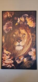 Schilderij leeuw met bloemen, Antiek en Kunst, Ophalen