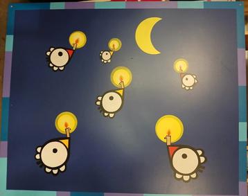 Decoratief Muurbord Nachtscène 120x80cm beschikbaar voor biedingen