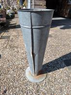 Zinken zuil planten bak, Tuin en Terras, Bloembakken en Plantenbakken, Ophalen of Verzenden, Rond, Metaal, Minder dan 30 cm