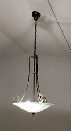 Hanglamp messing/glas, Huis en Inrichting, Ophalen, Klassiek Landelijk Cottage, Gebruikt, Glas