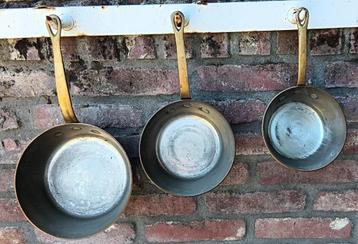Vintage 8 koper pannen REPPEL new old stock (K20) beschikbaar voor biedingen