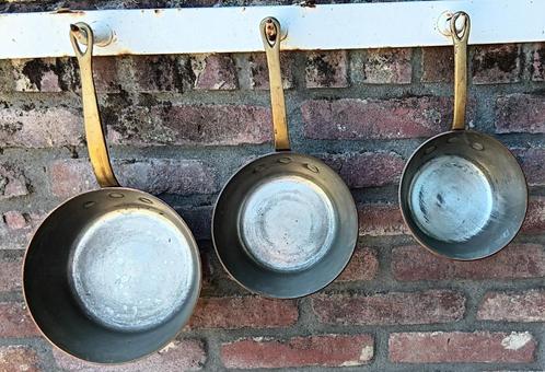 Vintage 8 koper pannen REPPEL new old stock (K20), Huis en Inrichting, Keuken | Potten en Pannen, Nieuw, Pannenset, Overige materialen