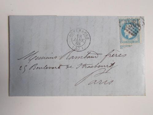 Frankrijk, Vouwbrief Douanezaken Te Duinkerken 1868., Postzegels en Munten, Brieven en Enveloppen | Buitenland, Brief, Ophalen