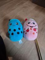 2 milkshake / bubble tea knuffel / bobba tea roze en blauw, Ophalen of Verzenden, Zo goed als nieuw, Overige typen