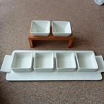 Yonq schaaltjes, tapas schaaltjes met houten standaard, Ophalen of Verzenden, Zo goed als nieuw, Effen, Schaal of Schalen