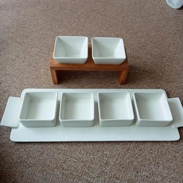 Yonq schaaltjes, tapas schaaltjes met houten standaard  beschikbaar voor biedingen