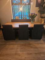 Mooie eethoek met bank en stoelen, Huis en Inrichting, Tafels | Eettafels, Ophalen, Eikenhout, 150 tot 200 cm, 200 cm of meer