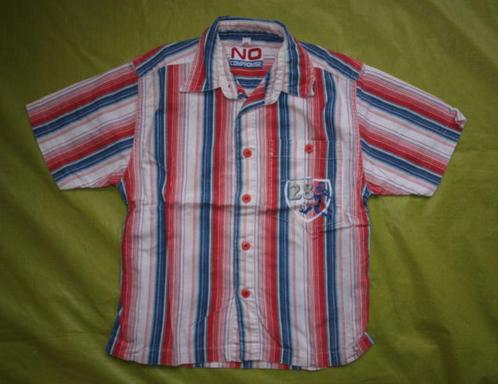 Rood Wit Blauw Gestreepte Zomer Blouse (104), Kinderen en Baby's, Kinderkleding | Maat 104, Gebruikt, Jongen, Overhemd of Blouse