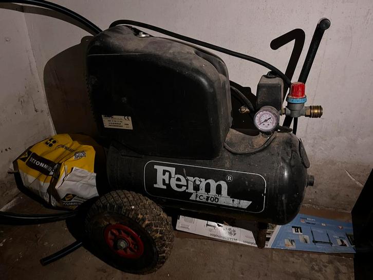 Ferm JC 700 Compressor - Mobiel en Krachtig, Doe-het-zelf en Verbouw, Compressors, Gebruikt, 6 tot 10 bar, Minder dan 25 liter