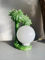 Poseleinen 1980’s PALMBOOM Lamp, Huis en Inrichting, Lampen | Tafellampen, Ophalen of Verzenden, Zo goed als nieuw, Glas, Minder dan 50 cm