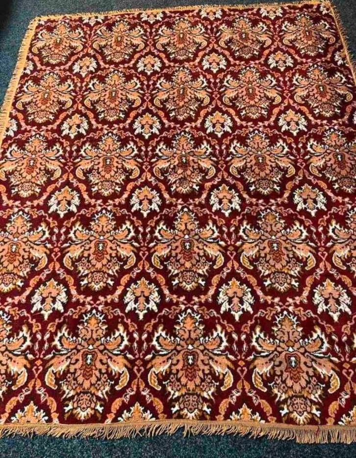 Vintage retro kleed tafelkleed in barok motief 209/167, Huis en Inrichting, Tafelkleden, Gebruikt, Rechthoek, Ophalen of Verzenden