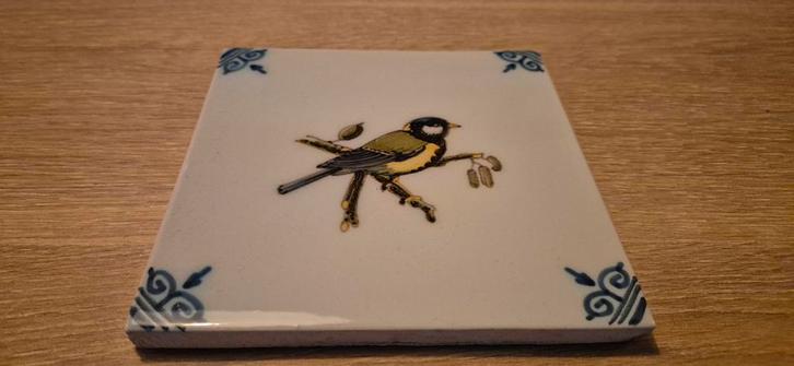 Vintage Tegel met Vogelmotief, Antiek en Kunst, Antiek | Wandborden en Tegels, Ophalen of Verzenden