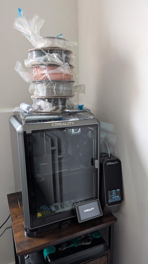 Creality K1C 3D printer + Creality Filament droger, Computers en Software, 3D Printers, Gebruikt, Ingebouwde Wi-Fi, Ophalen