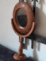 Houten ('scheer,make up')spiegel,,sleets,landelijk sober, Ophalen of Verzenden