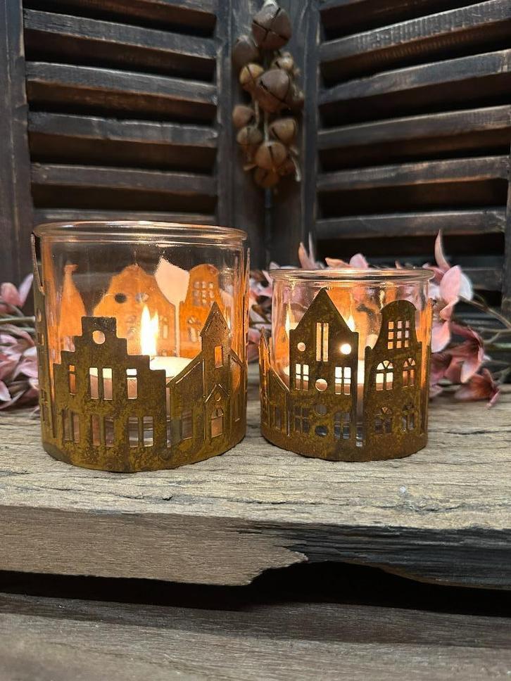 Theelichthouders Amsterdam, Huis en Inrichting, Woonaccessoires | Kandelaars en Kaarsen, Nieuw, Kandelaar, Minder dan 25 cm, Overige materialen