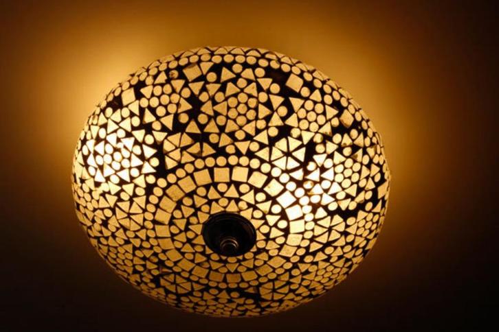 Verschillende Oosterse glasmozaiek plafonnaire plafondlamp, Huis en Inrichting, Lampen | Plafondlampen, Nieuw, Glas, Metaal, Ophalen of Verzenden